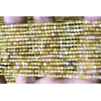 CTG137 Yellow Opal Gemstone Beads Faceted Round 2mm 15" Strand