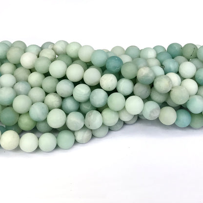 CAM15 Amazonite Gemstone Beads Matte Round 6mm 15" Strand