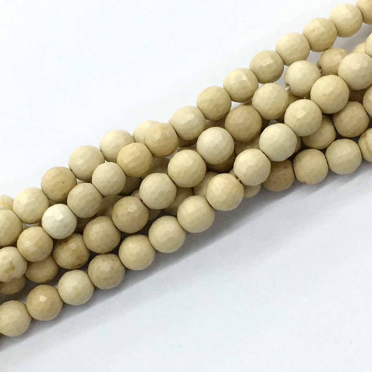 CJP74 River Stone Jasper Beads Faceted Round 8mm 15.5" Strand
