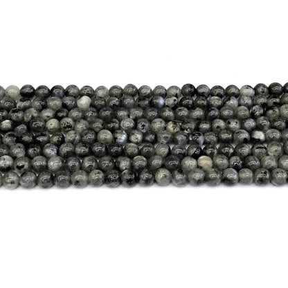 CLB81 Black Labradorite Gemstone Beads Smooth Round 4mm 15" Strand