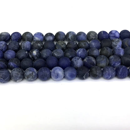 CSO11 Sodalite Gemstone Beads Matte Round 10mm 15" Strand